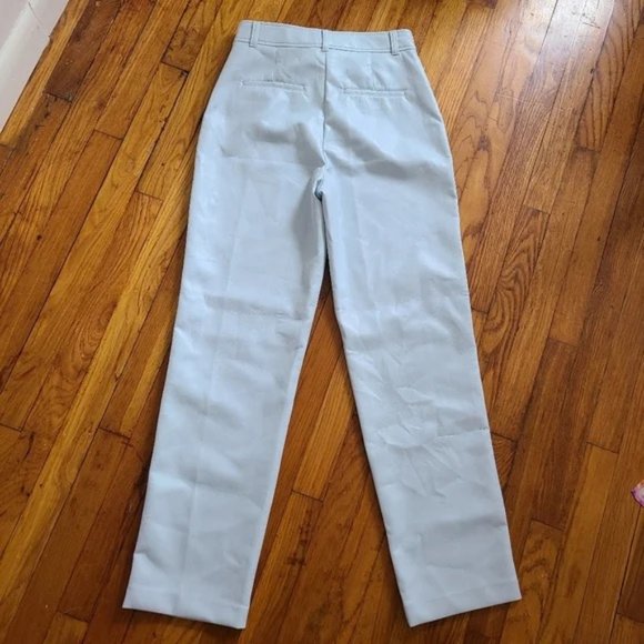 Aritzia Babaton Command Pant High Rise Straight Leg Trousers Faux Leather Disco - Picture 7 of 10